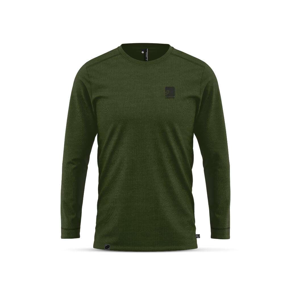 Men's Long Sleeve Merino T Shirt (Olive)