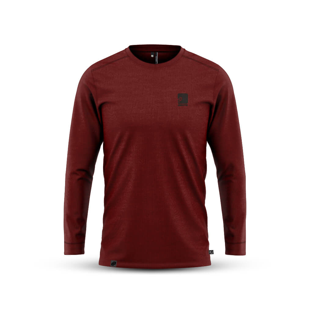 Men's Long Sleeve Merino T Shirt (Bloodstone)