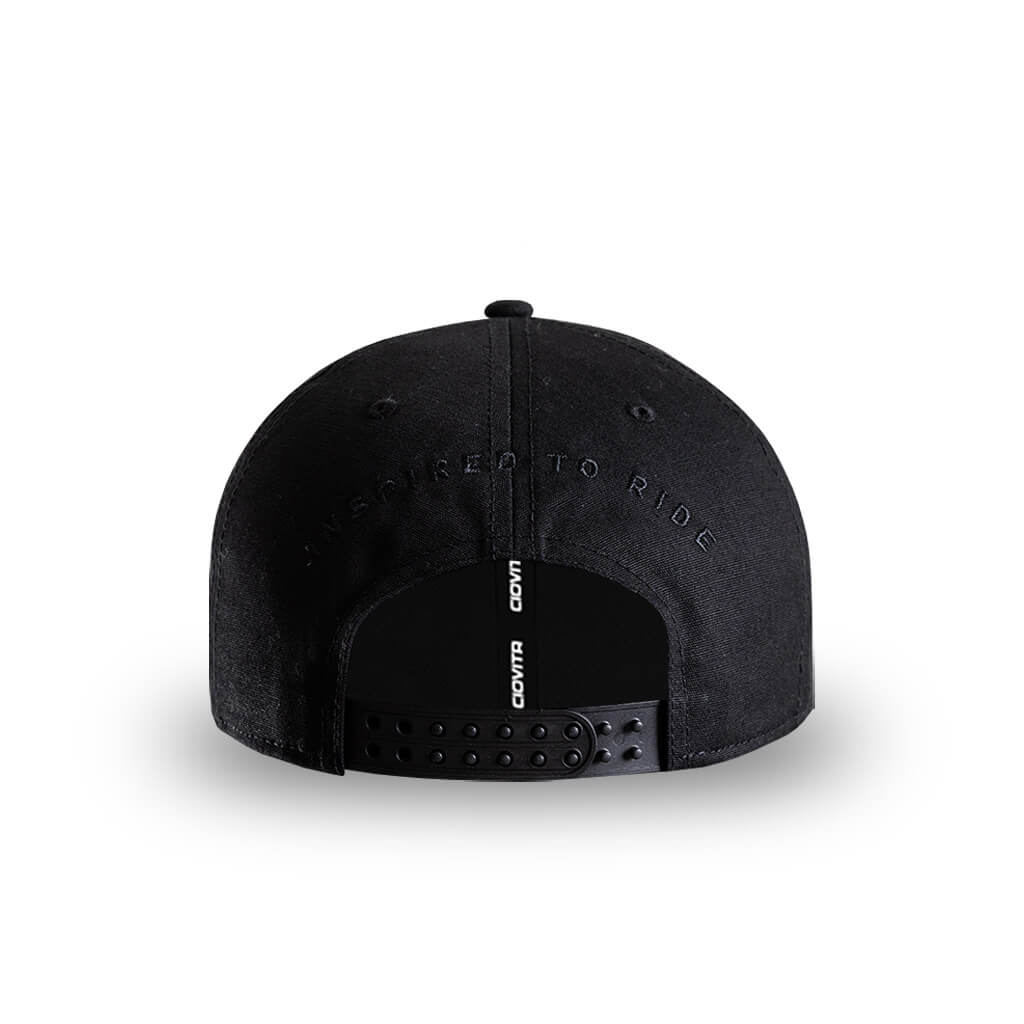 Recycled Curved Peak Snapback Cap (Black)