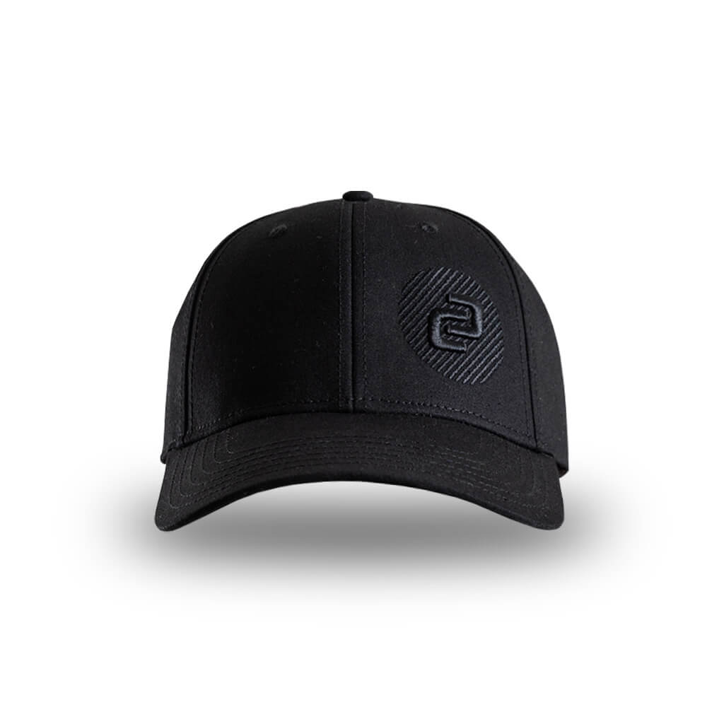 Recycled Curved Peak Snapback Cap (Black)