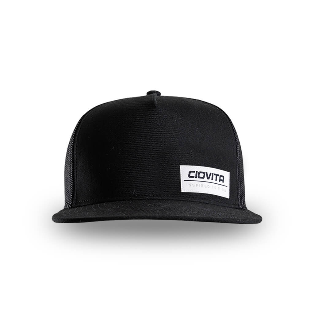 Black flat cheap peak hat