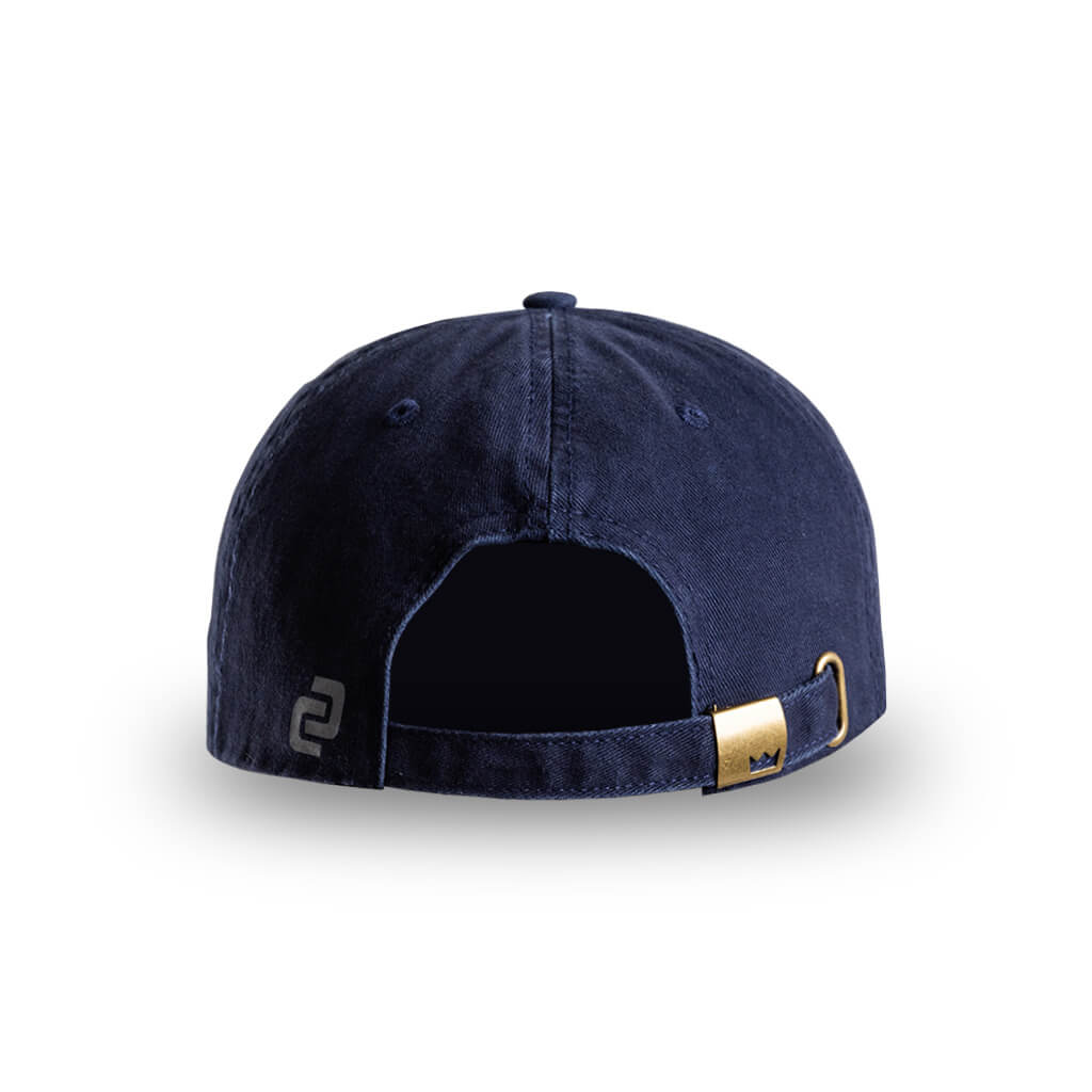 Curved Vintage Strapback Peak Cap (Navy)