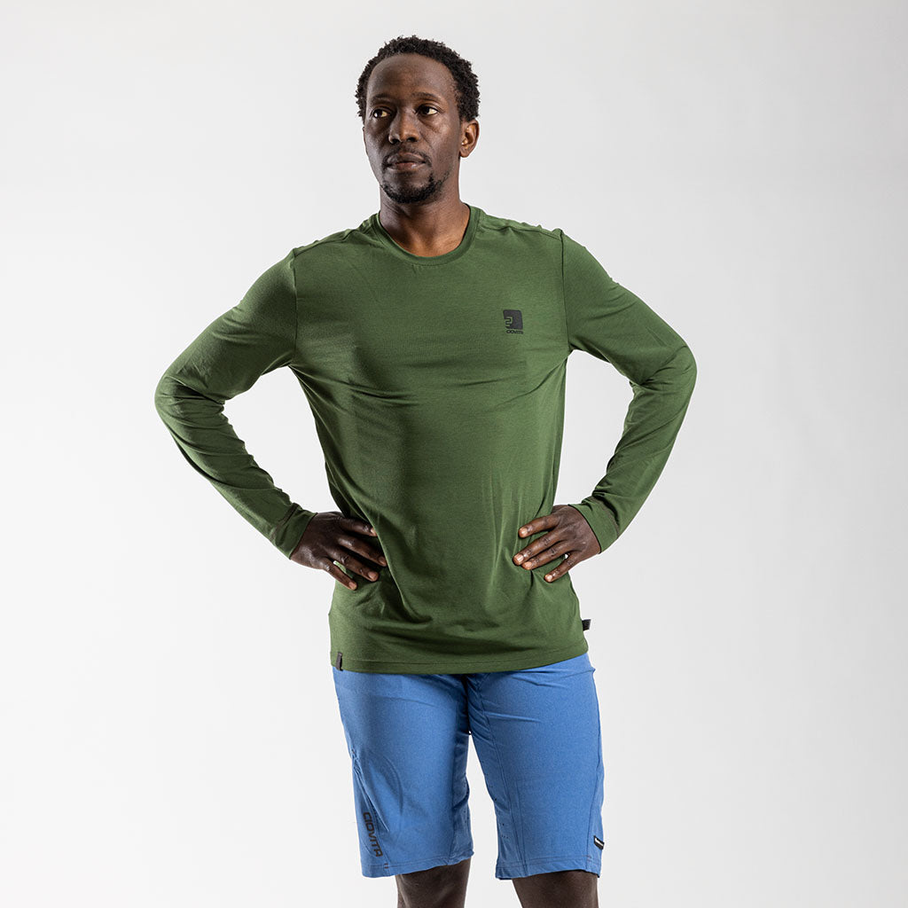 Men&#39;s Long Sleeve Merino T Shirt (Olive)