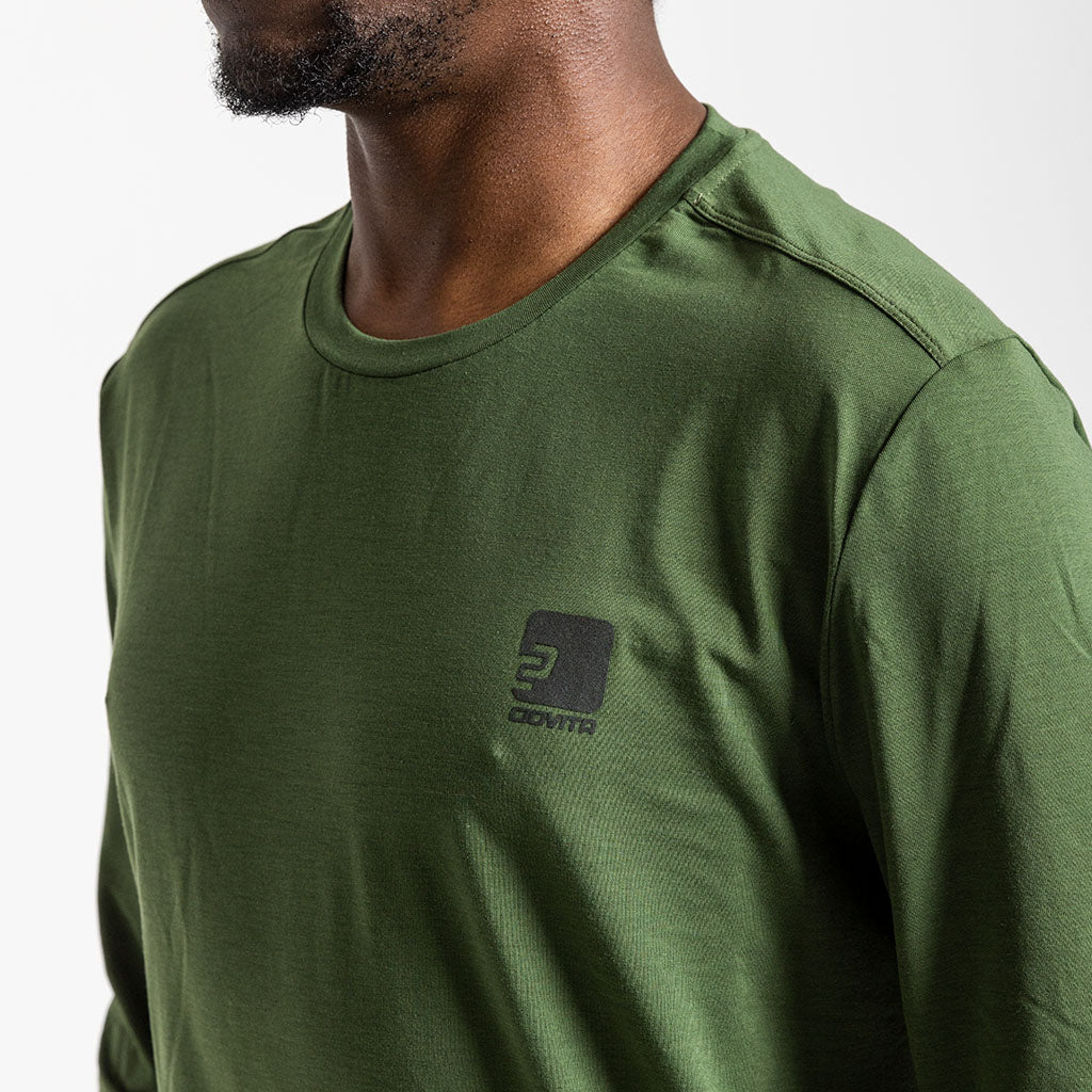 Men&#39;s Long Sleeve Merino T Shirt (Olive)