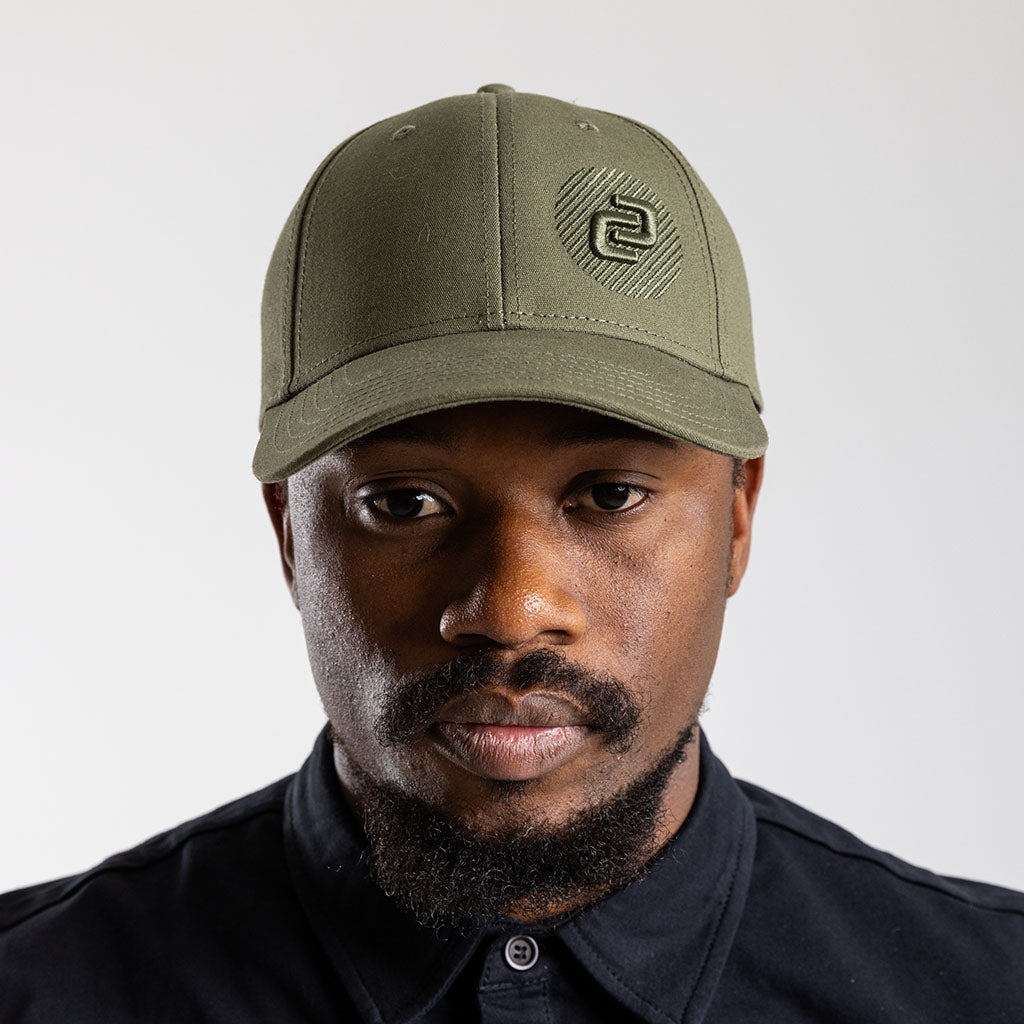 Recycled Curved Peak Snapback Cap (Olive)