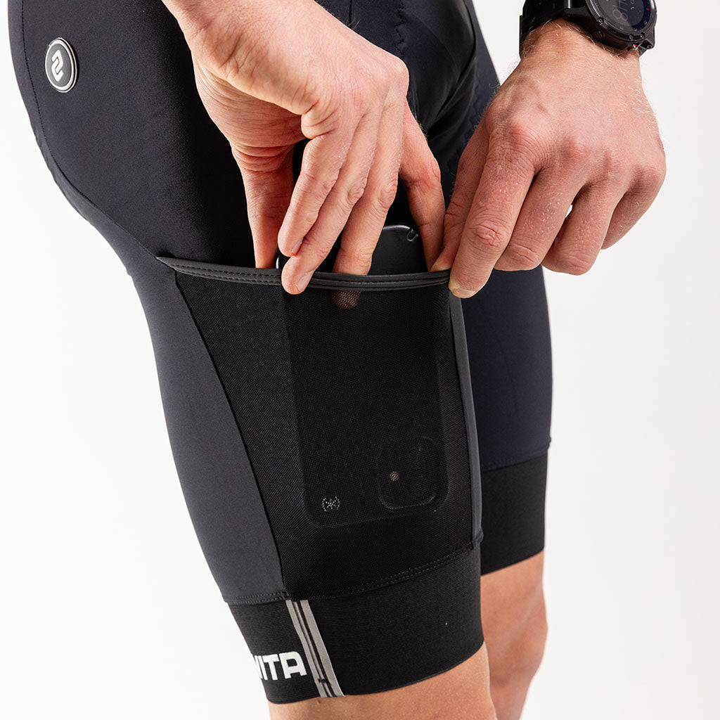 Men's Cargo Bib Shorts (Black)