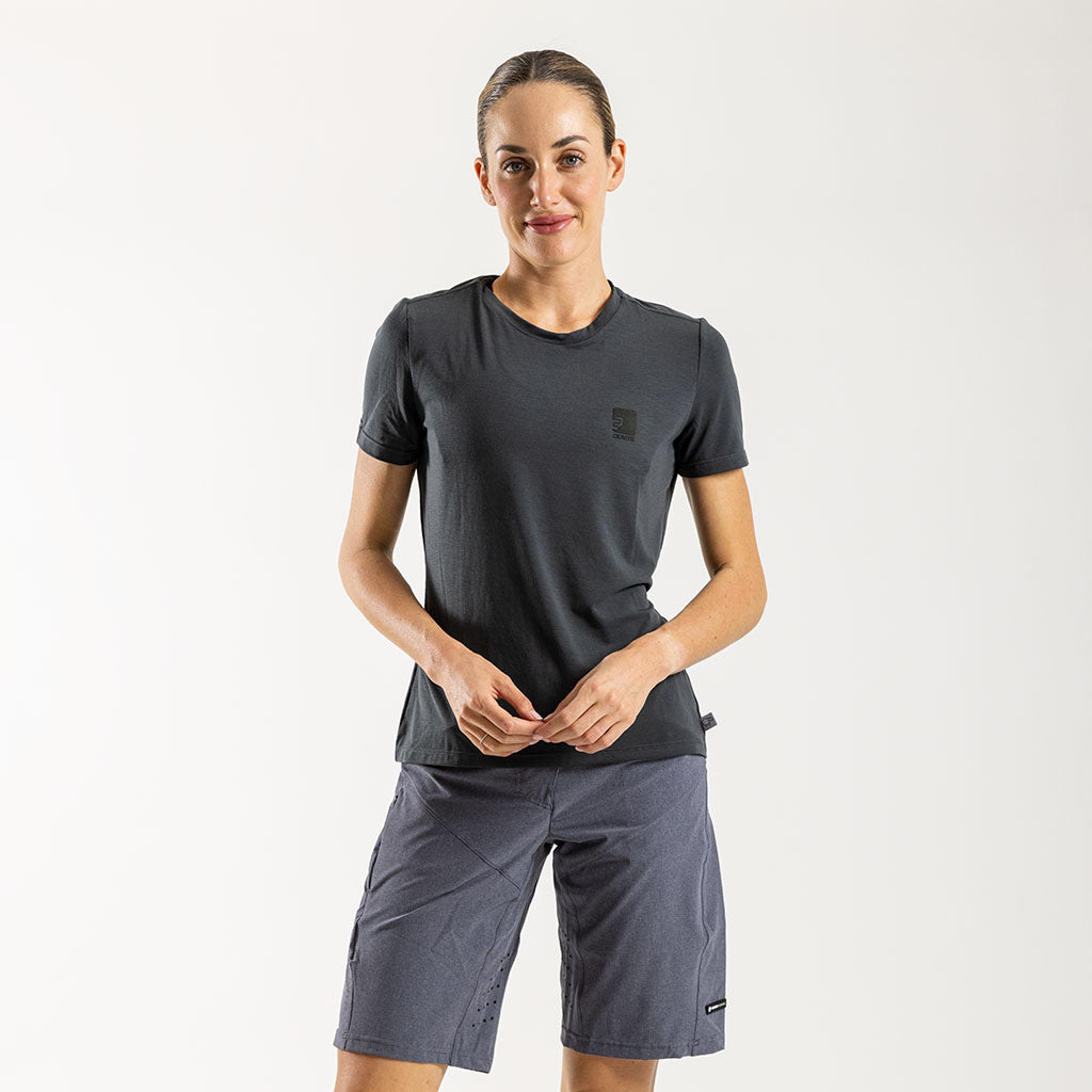 Women's Casual Merino T Shirt (Charcoal)