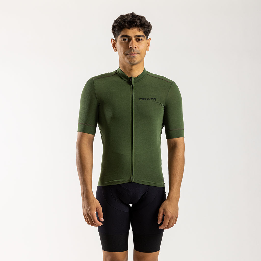 Men's Pecora Merino Cycling Jersey (Olive)