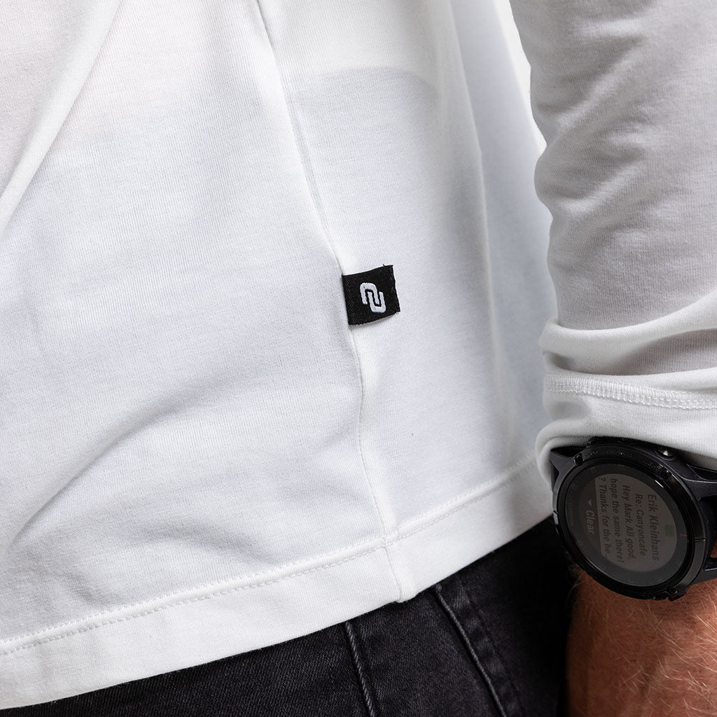 Men's Core Casual Long Sleeve T Shirt (White)