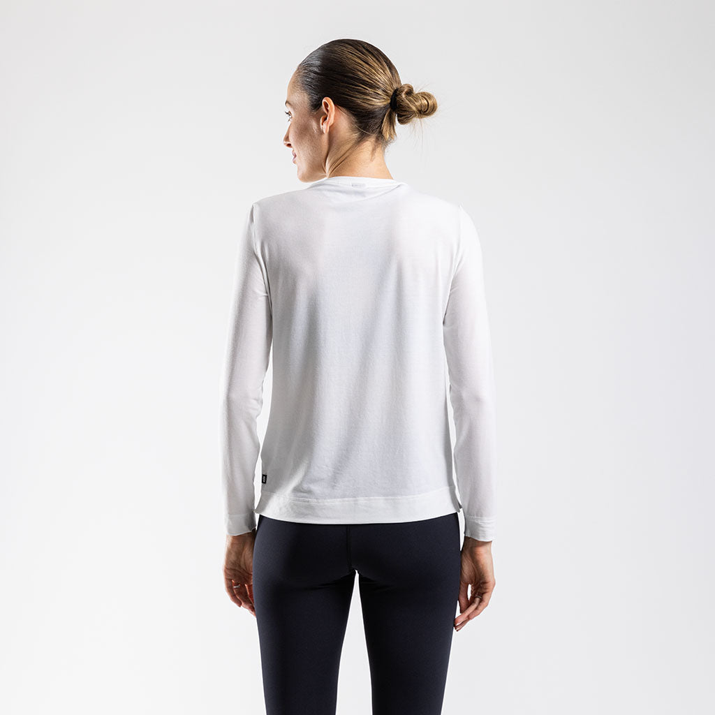 Women's Core Casual Long Sleeve T Shirt (White)