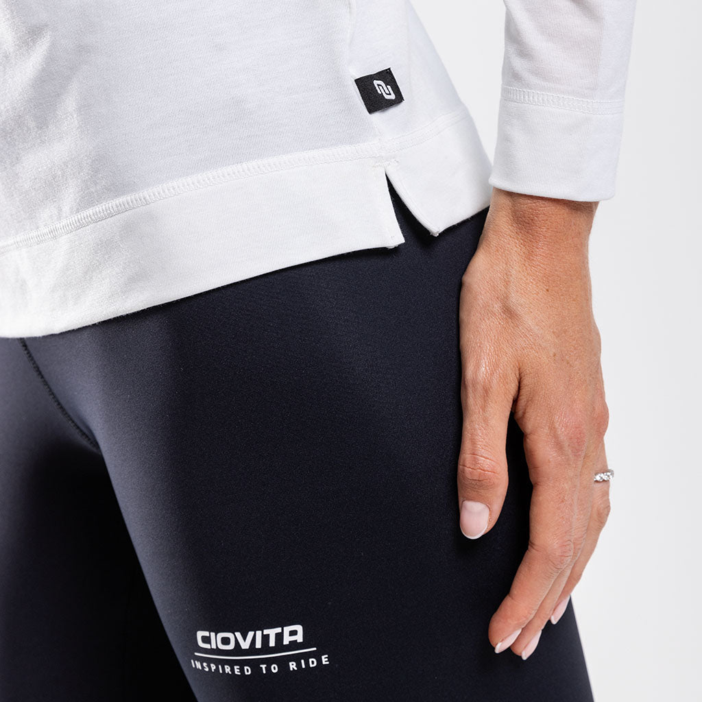 Women's Core Casual Long Sleeve T Shirt (White)