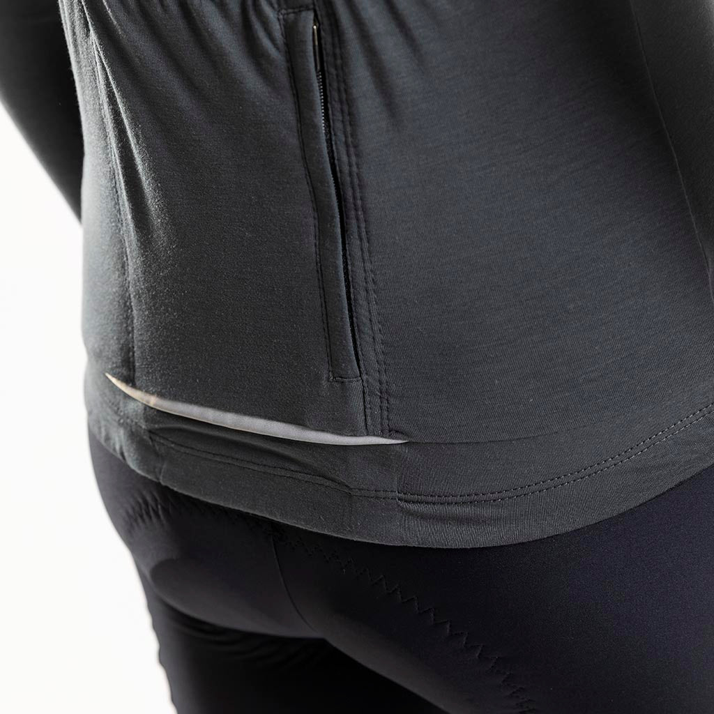Women's Pecora Long Sleeve Merino Jersey (Charcoal)