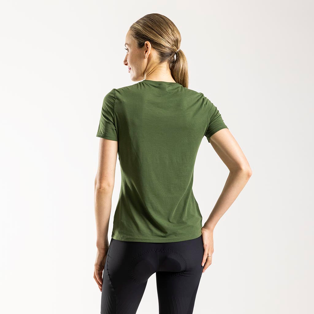 Women's Casual Merino T Shirt (Olive)