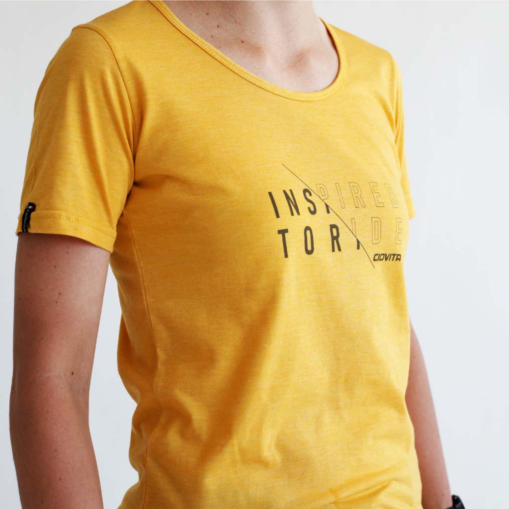 Women's Doppio Recycled T Shirt (Mustard)