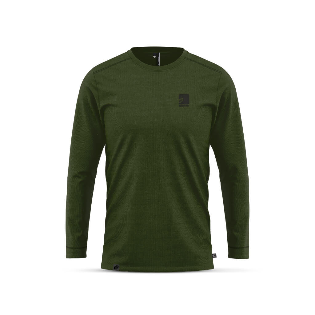 Men&#39;s Long Sleeve Merino T Shirt (Olive)