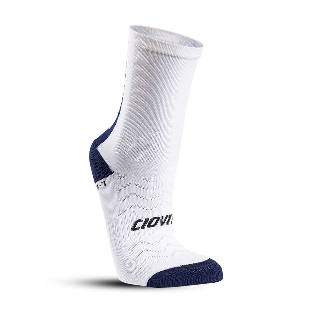 High Top Socks (White and Navy)