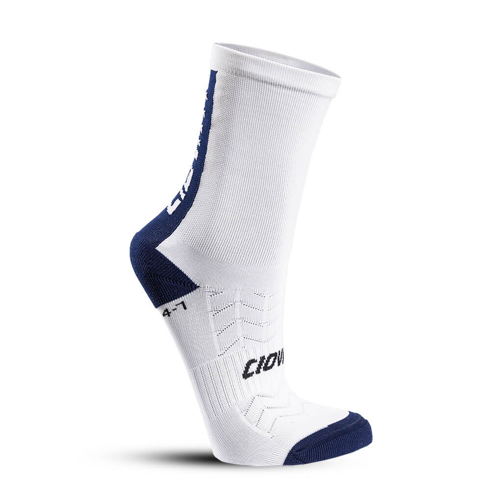 High Top Socks (White and Navy)