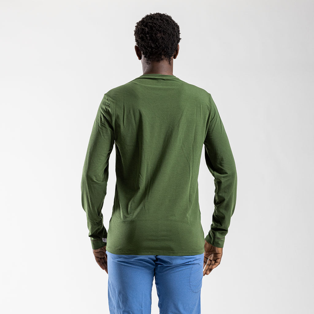 Men&#39;s Long Sleeve Merino T Shirt (Olive)
