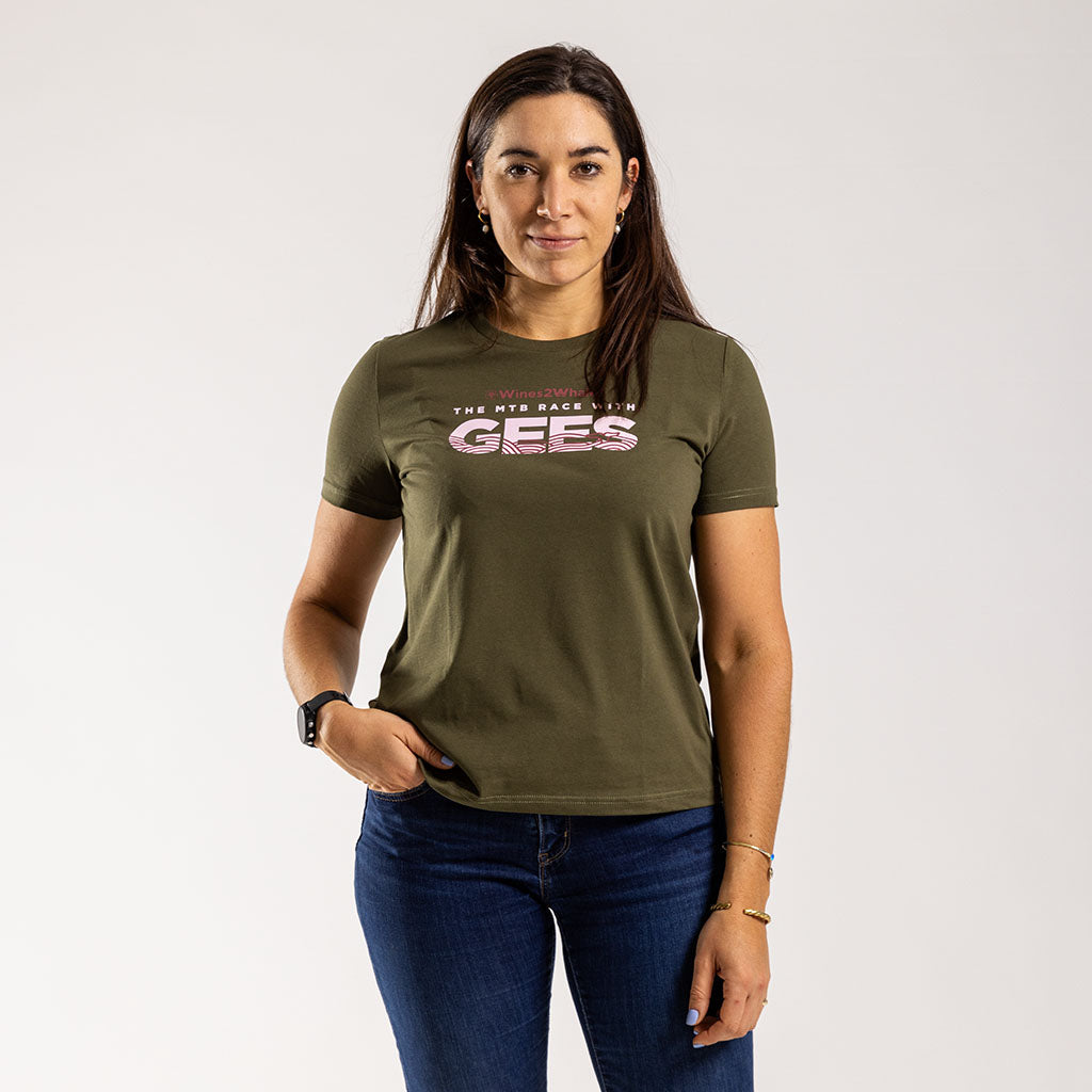 Women&#39;s FNB Wines2Whales 2023 Gees T Shirt (Olive)