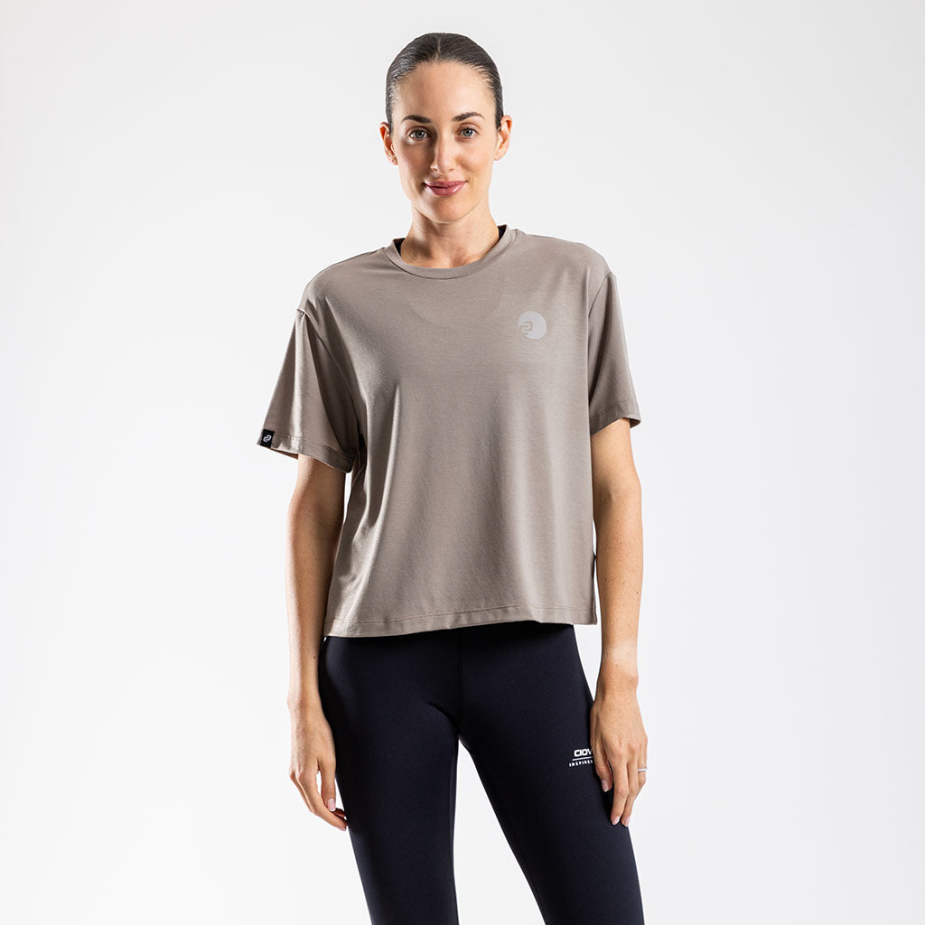 Women&#39;s Boxy Casual T Shirt (Stone)