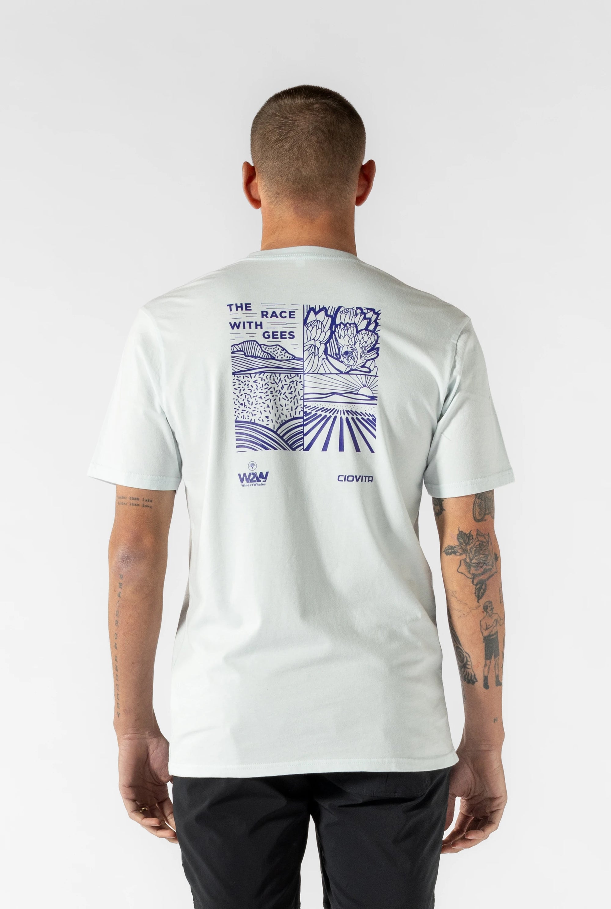 Men's FNB Wines2Whales T Shirt (Sky Blue)