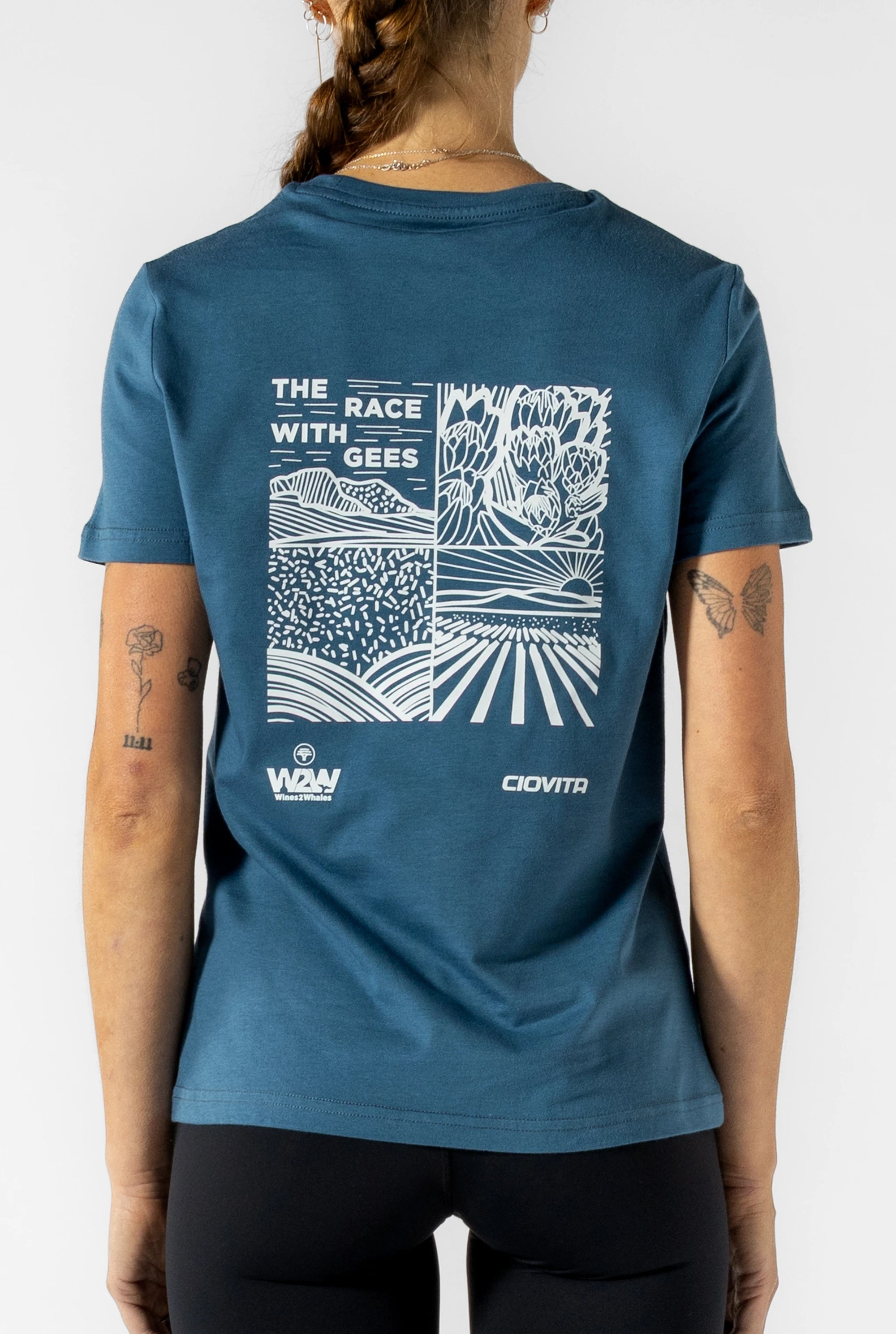 Women's FNB Wines2Whales T Shirt (Ocean Blue)