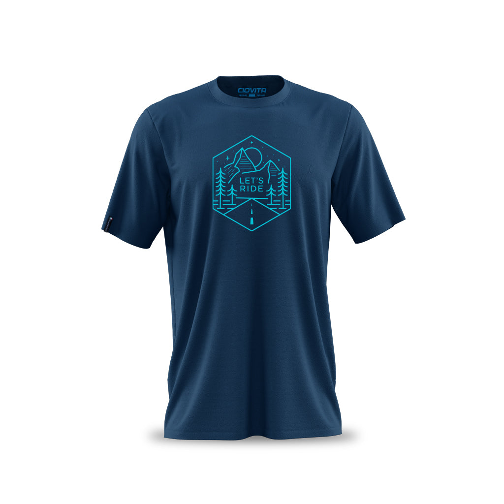 Men&#39;s Adventure Cotton T Shirt (Blue)