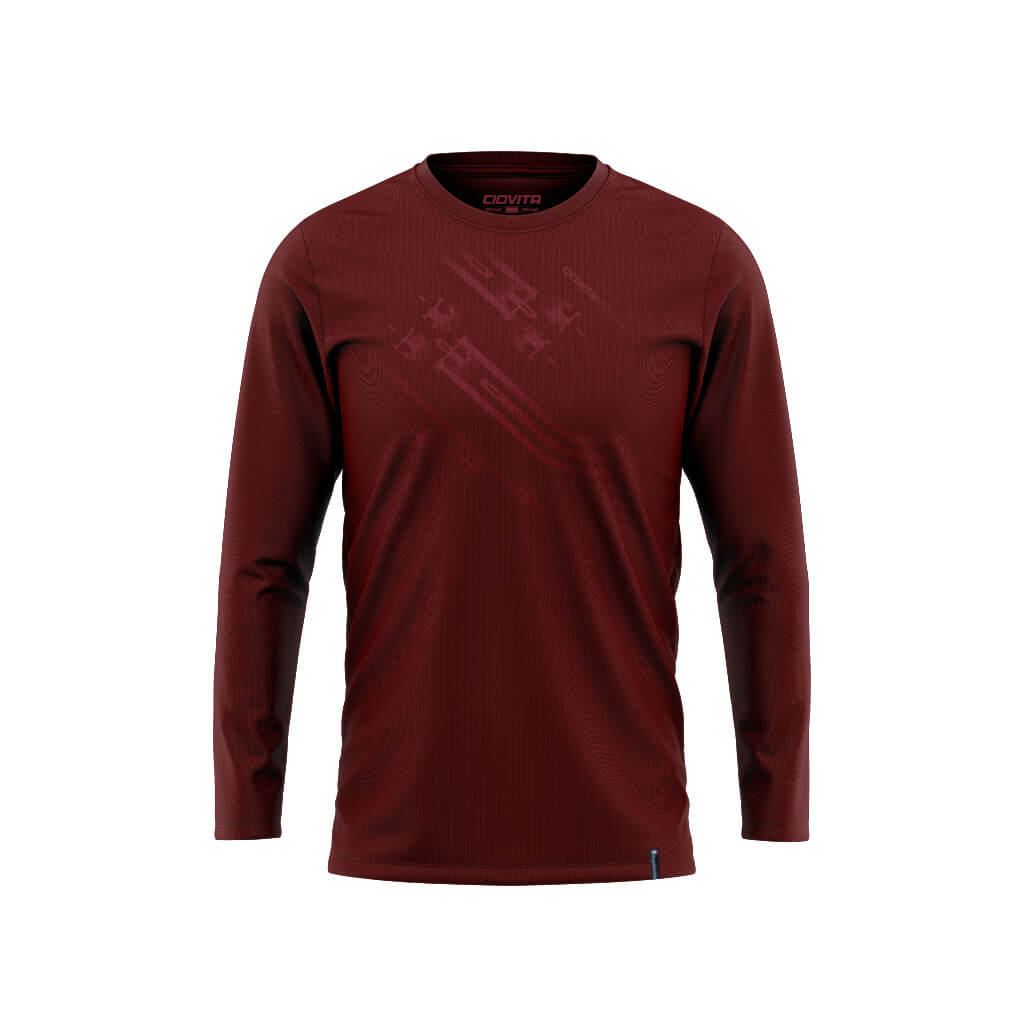 Men's Track Long Sleeve Shirt (Nova Red)