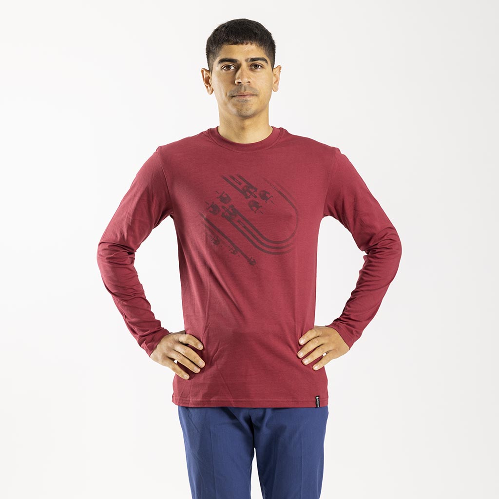Men's Track Long Sleeve Shirt (Nova Red)