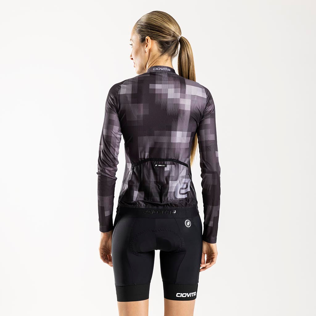 Women&#39;s Pixel Long Sleeve Sport Fit Jersey (Black)