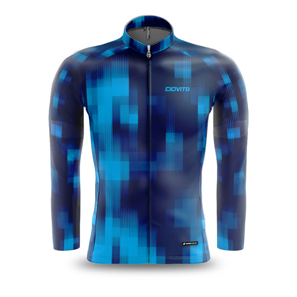 Men's Pixel Long Sleeve Sport Fit Jersey (Navy)