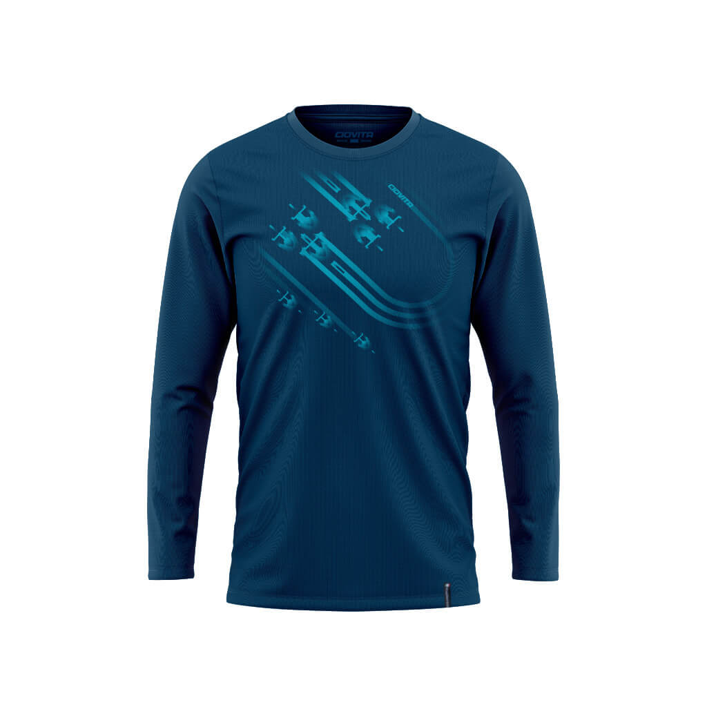 Men's Track Long Sleeve Shirt (Ocean Blue)