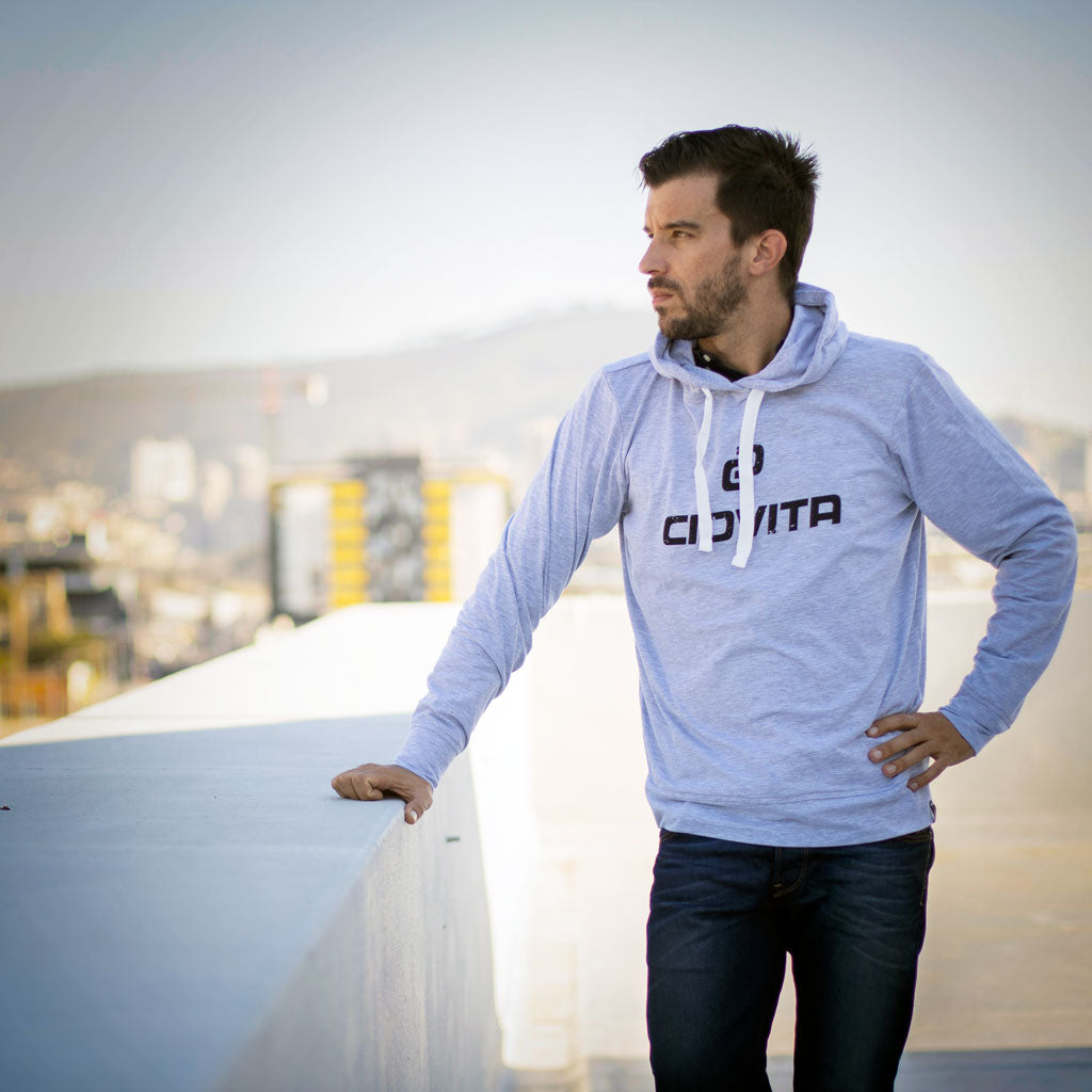 light grey lightweight summer hoodie